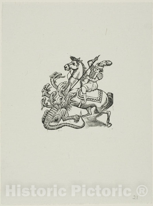 Art Print : Saint George, Jose Guadalupe Posada, c.1892, Vintage Wall Decor :