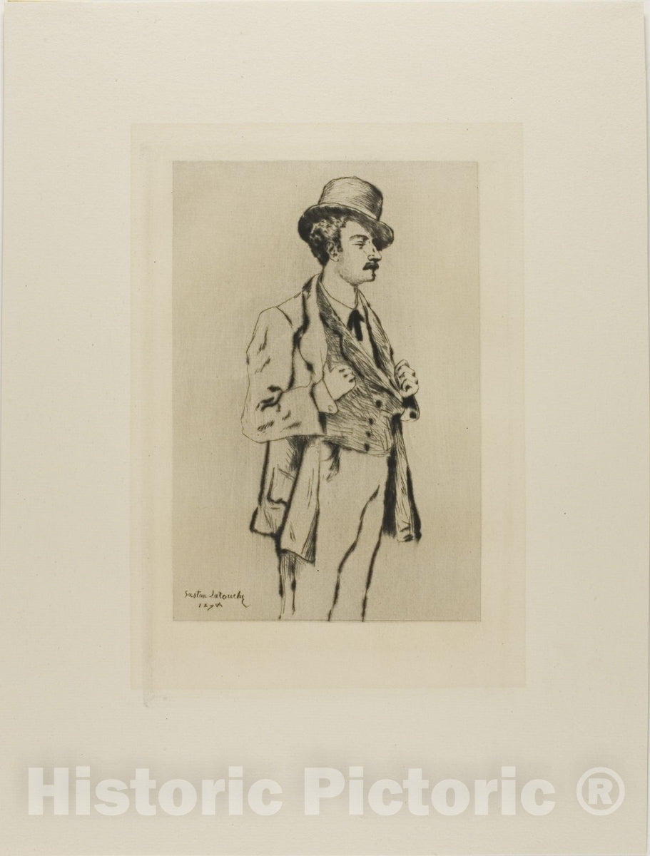 Art Print : Portrait of a Young Man, Gaston La Touche, c 1879, Vintage Wall Decor :