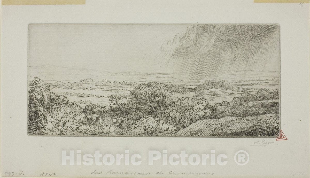 Art Print : The Mushroom Gatherers, Alphonse Legros, c 1864, Vintage Wall Decor :