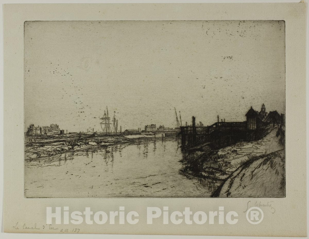 Art Print : The Canal dEu (near Treport), Gustave Leheutre, c 1889, Vintage Wall Decor :