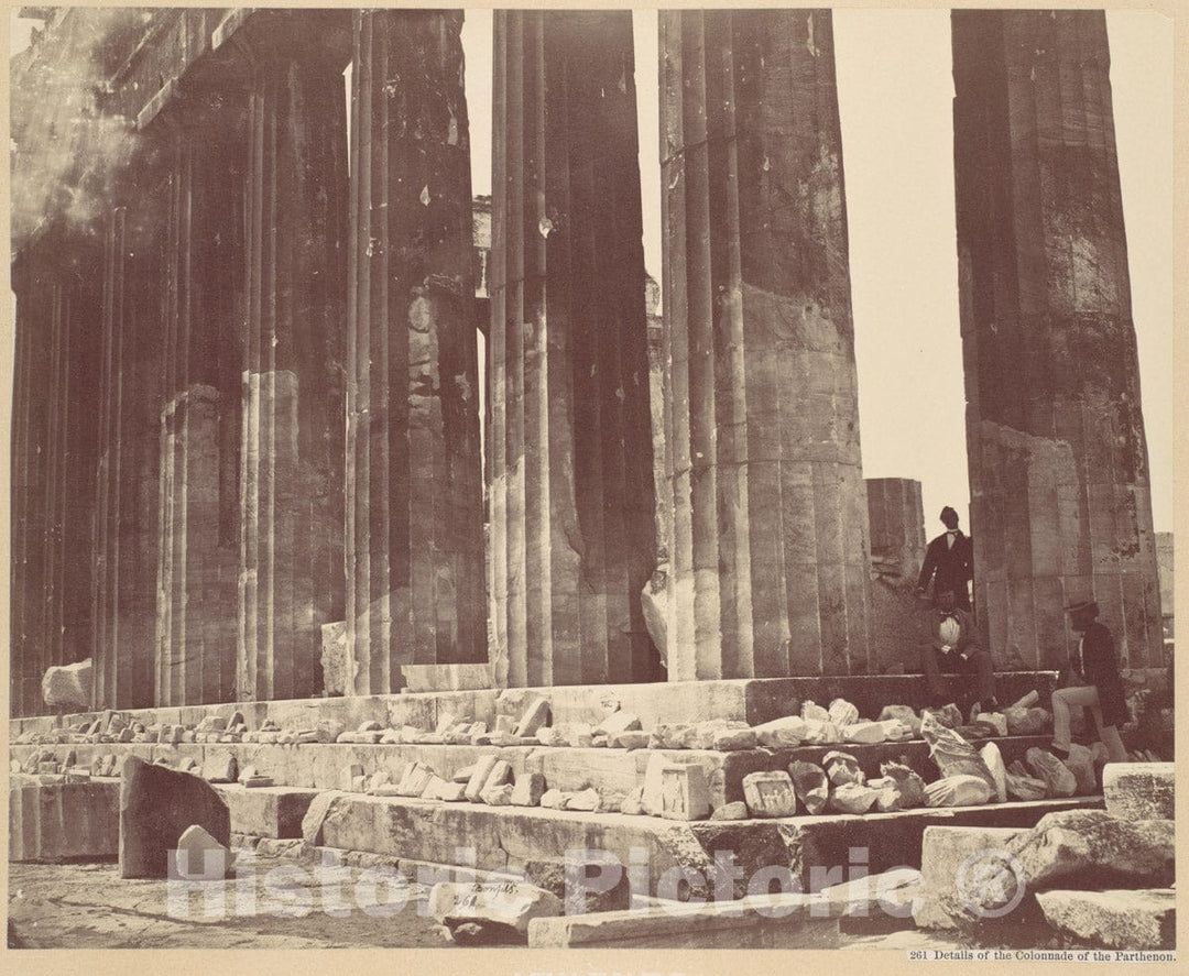 Photo Print : Félix Bonfils - Details of The Colonnade of The Parthenon, Athens : Vintage Wall Art