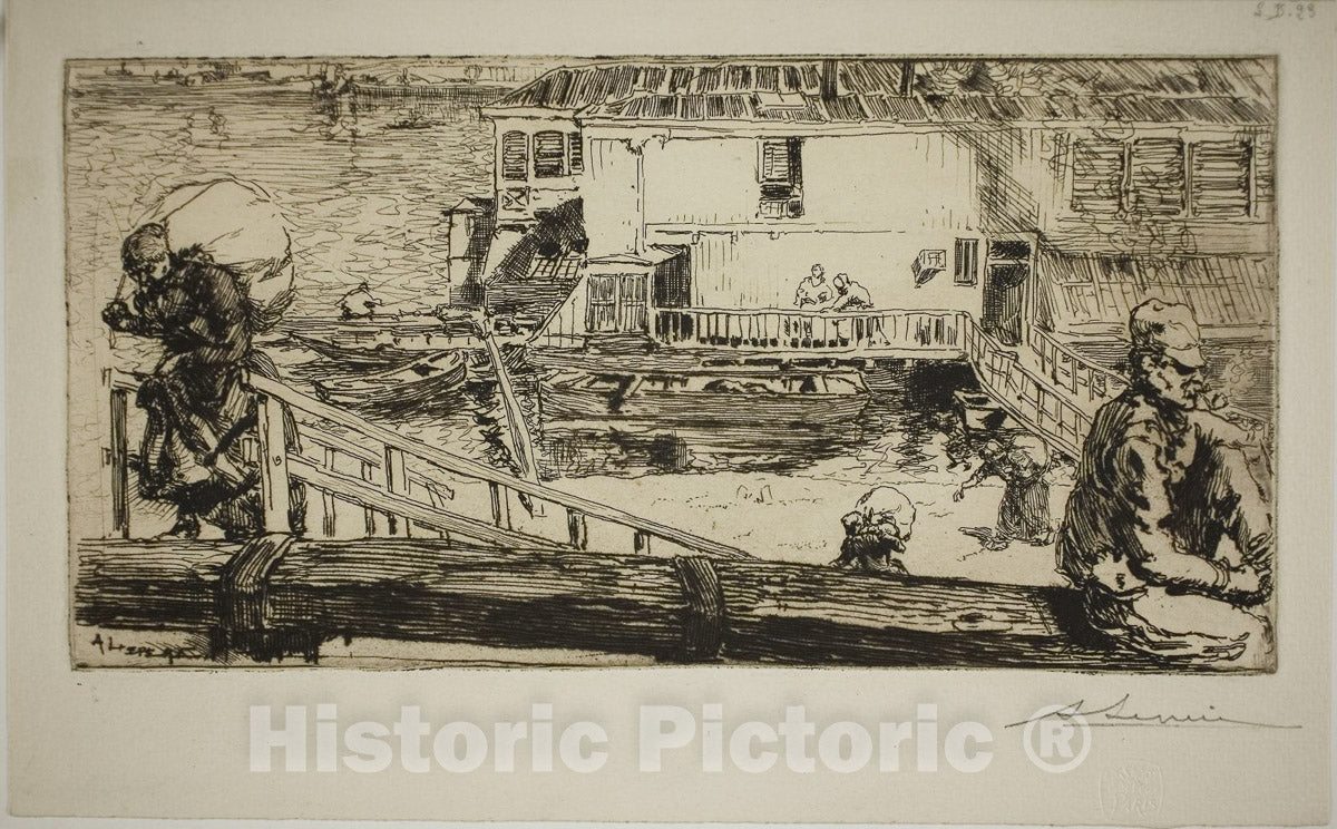 Art Print : The Washhouse, Louis Auguste LepÃ¨re, c 1912, Vintage Wall Decor :