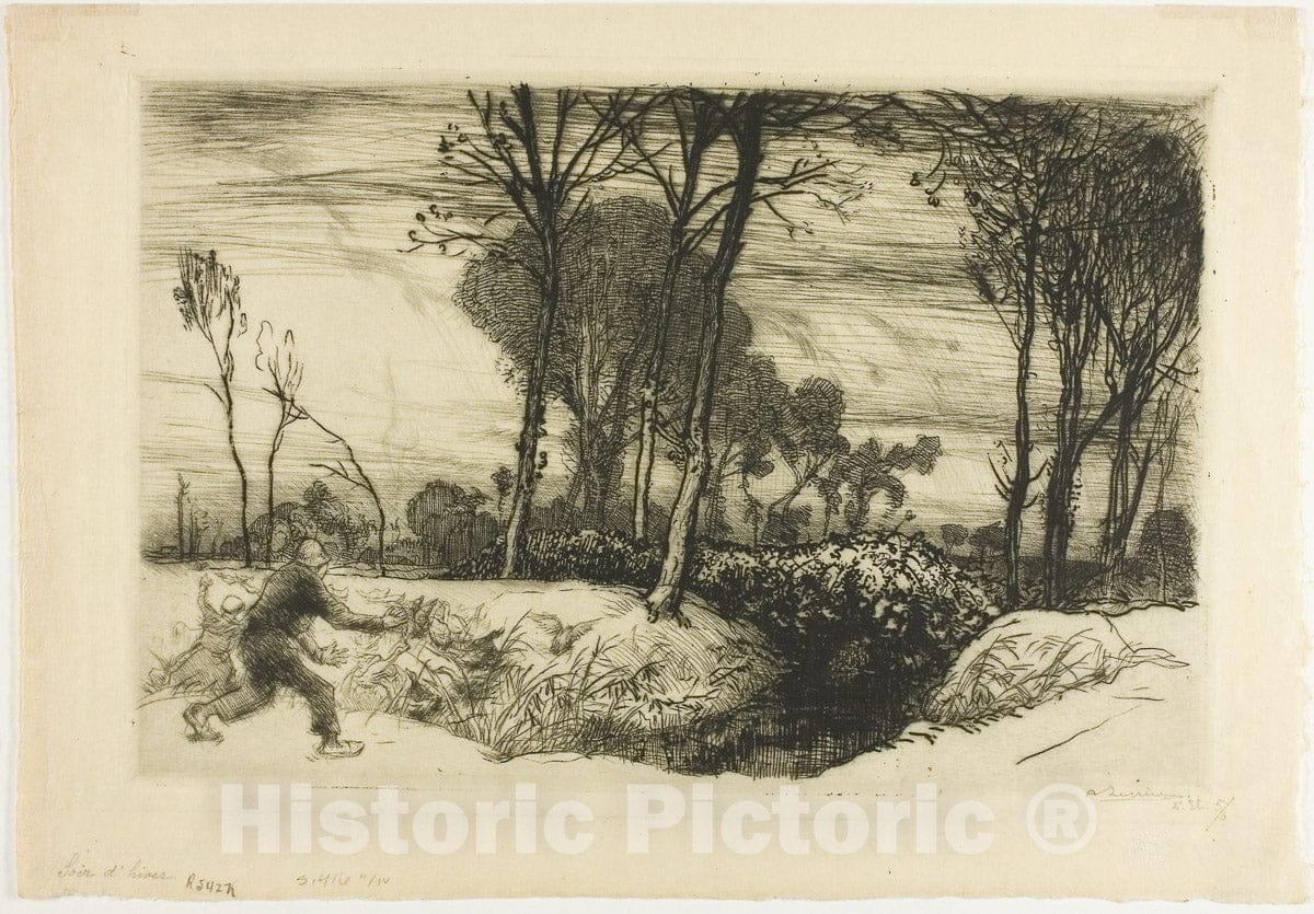 Art Print : Winter Evening, Louis Auguste LepÃ¨re, c 1873, Vintage Wall Decor :