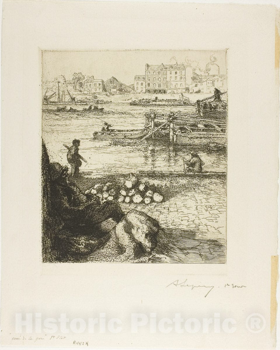 Art Print : Public Wharf, Quai de la Gare, Louis Auguste LepÃ¨re, c.1913, Vintage Wall Decor :