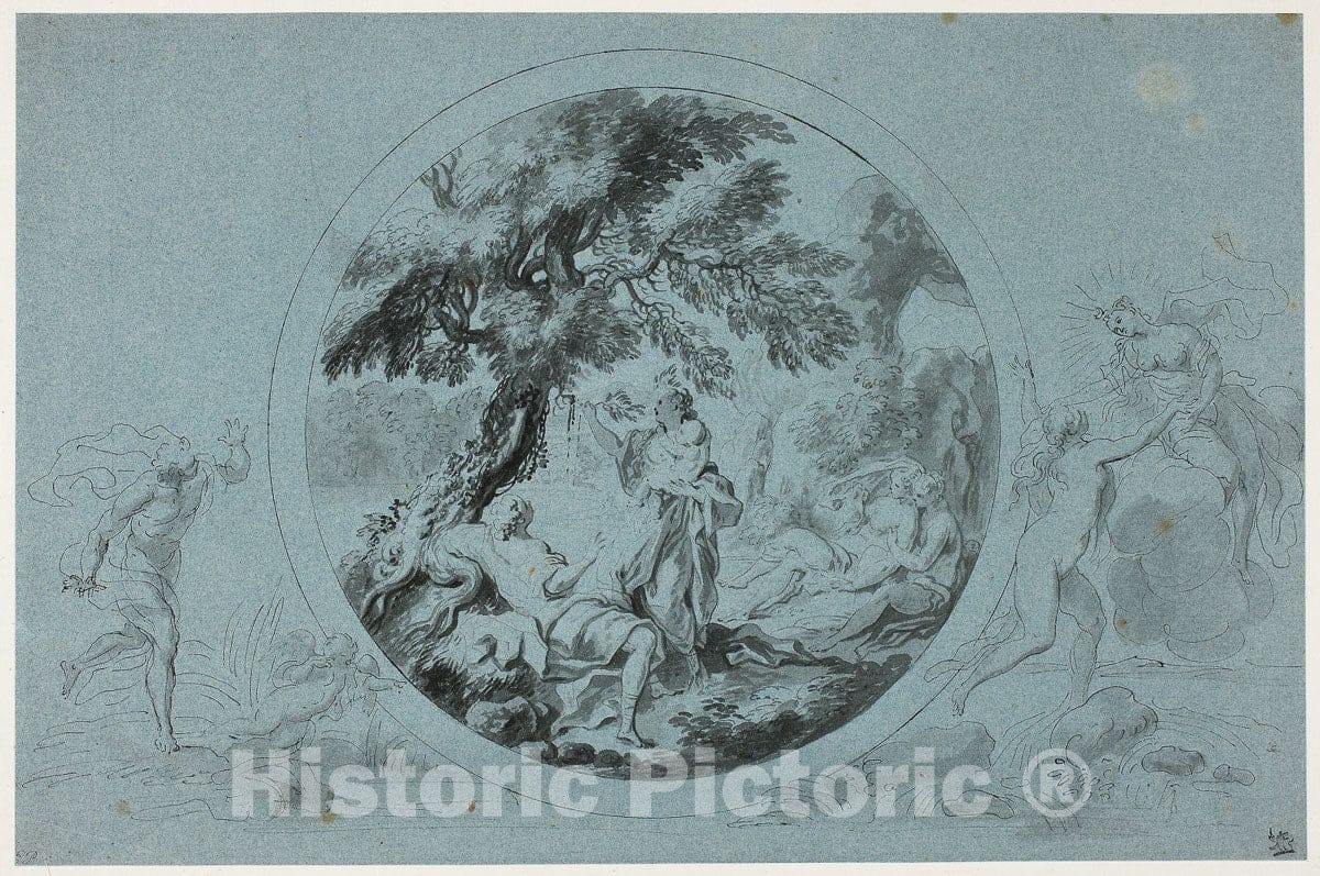 Art Print : Birth of Adonis, Giovanni Battista Cipriani, c 1699, Vintage Wall Decor :