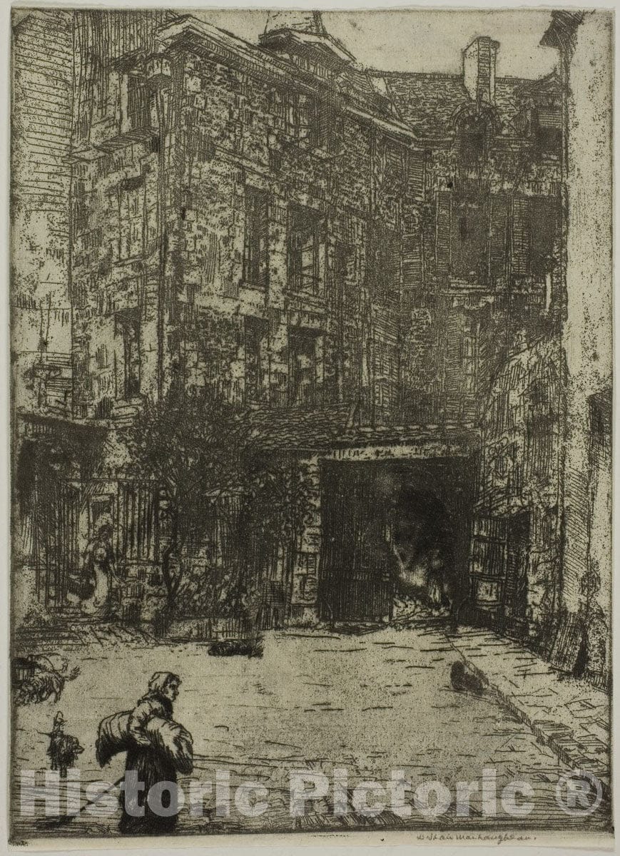 Art Print : Cour de Commerce, Paris, Donald Shaw MacLaughlan, c.1910, Vintage Wall Decor :