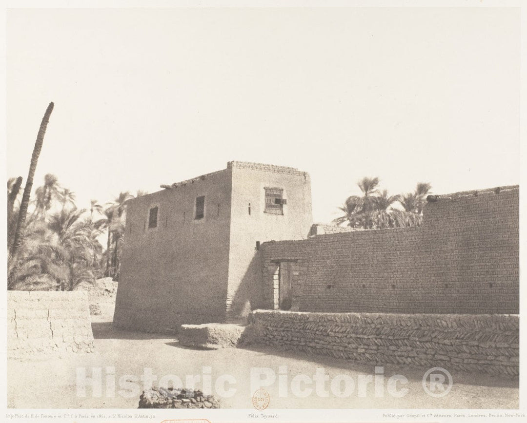 Photo Print : Félix Teynard - Deîr, Carrefour et Habitation Particulière : Vintage Wall Art