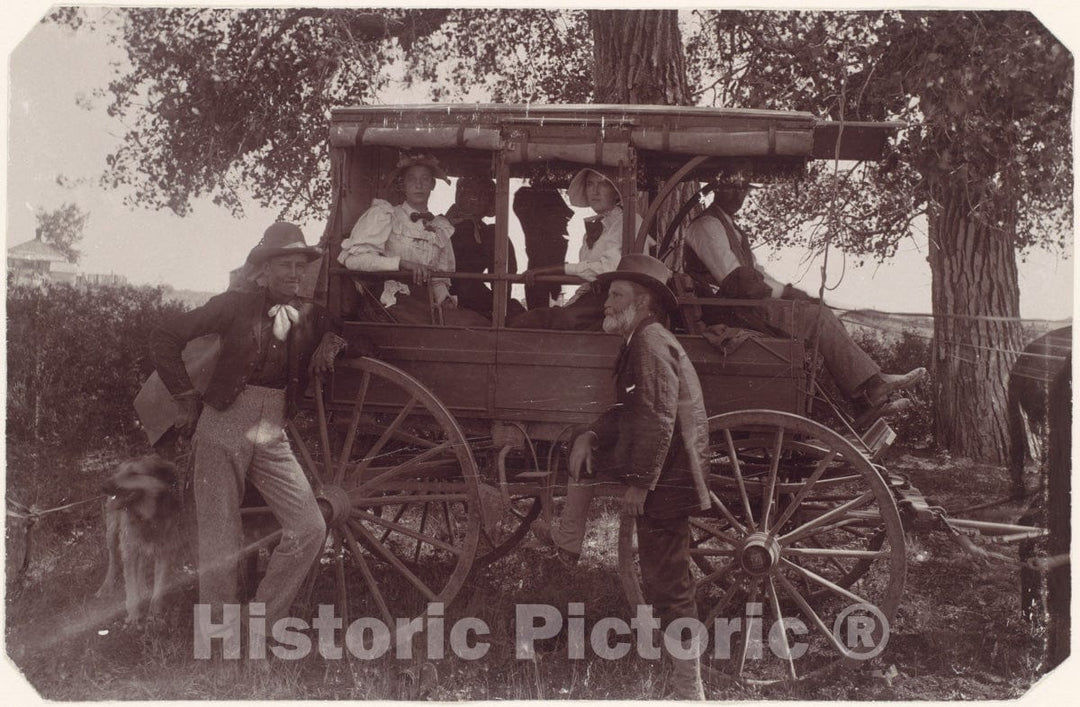 Photo Print : Christian Barthelmess - Group with Horse-Drawn Carriage : Vintage Wall Art