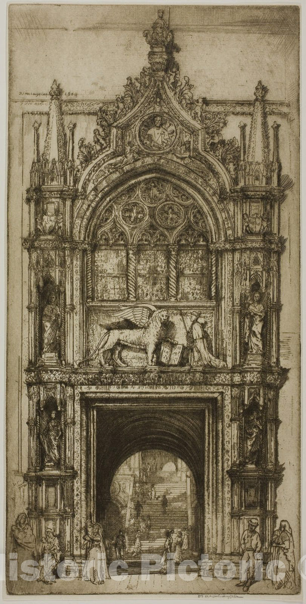 Art Print : Doorway of the Doges, Venice, Donald Shaw MacLaughlan, c 1847, Vintage Wall Decor :