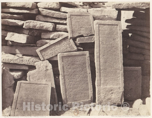Photo Print : Félix Teynard - Assouan, Cimetière Arabe - Inscription Funéraires : Vintage Wall Art