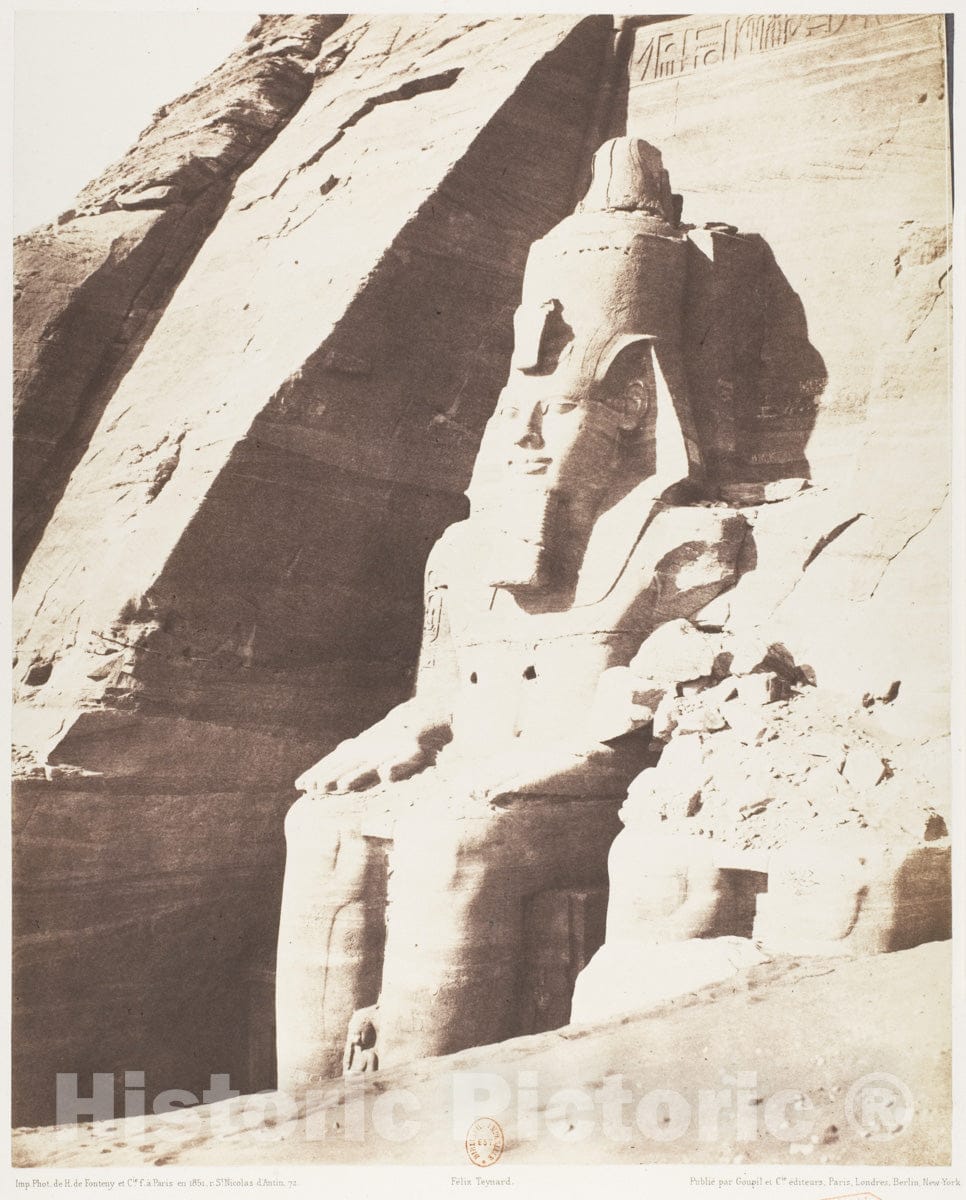 Photo Print : Félix Teynard - Abou Sembil, Grand Spéos - Statues Colossales, Vues de Trois-Quarts 2 : Vintage Wall Art