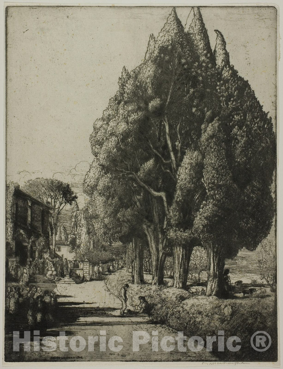 Art Print : The Cypress Grove, Donald Shaw MacLaughlan, c 1627, Vintage Wall Decor :