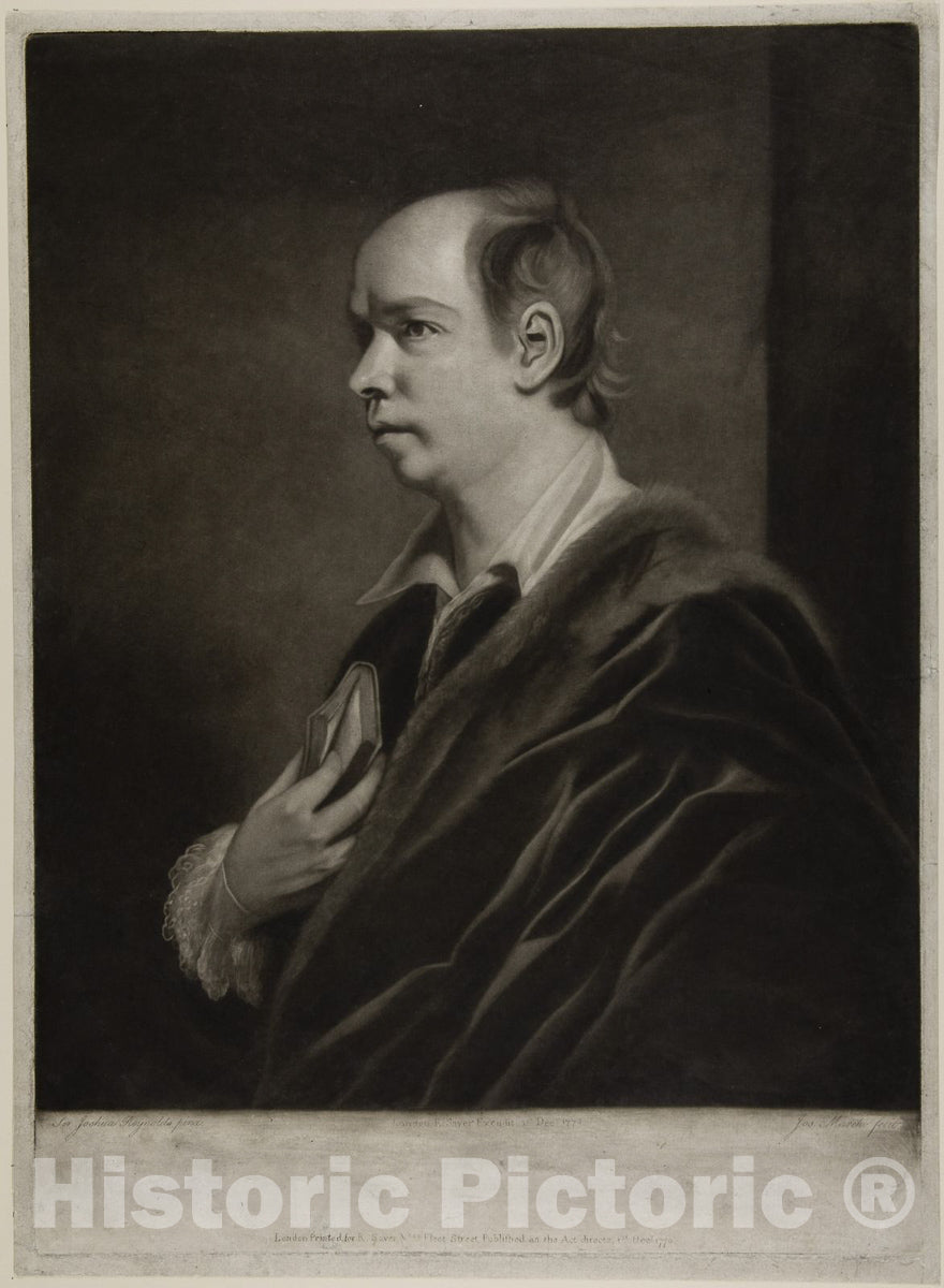 Art Print : Oliver Goldsmith, Joseph Marchi, c 1976, Vintage Wall Decor :