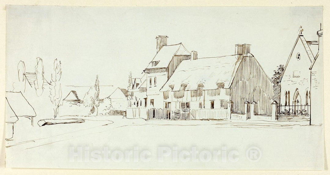 Art Print : The Village Church, Henry Stacy Marks, c 1500, Vintage Wall Decor :