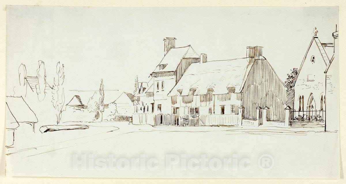 Art Print : The Village Church, Henry Stacy Marks, c 1500, Vintage Wall Decor :