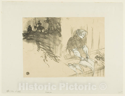 Art Print : Cover for Les Courtes Joies, Henri de Toulouse-Lautrec, c 1897, Vintage Wall Decor :