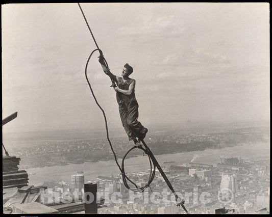Photo Print : Lewis Hine - Icarus, Empire State Building 1 : Vintage Wall Art