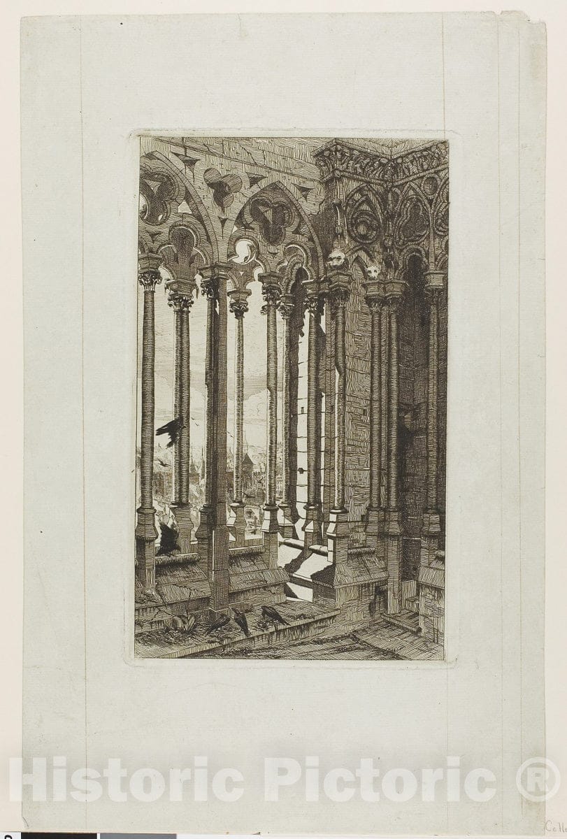 Art Print : The Gallery of Notre-Dame, Paris, Edmond Gosselin, c.1637, Vintage Wall Decor :