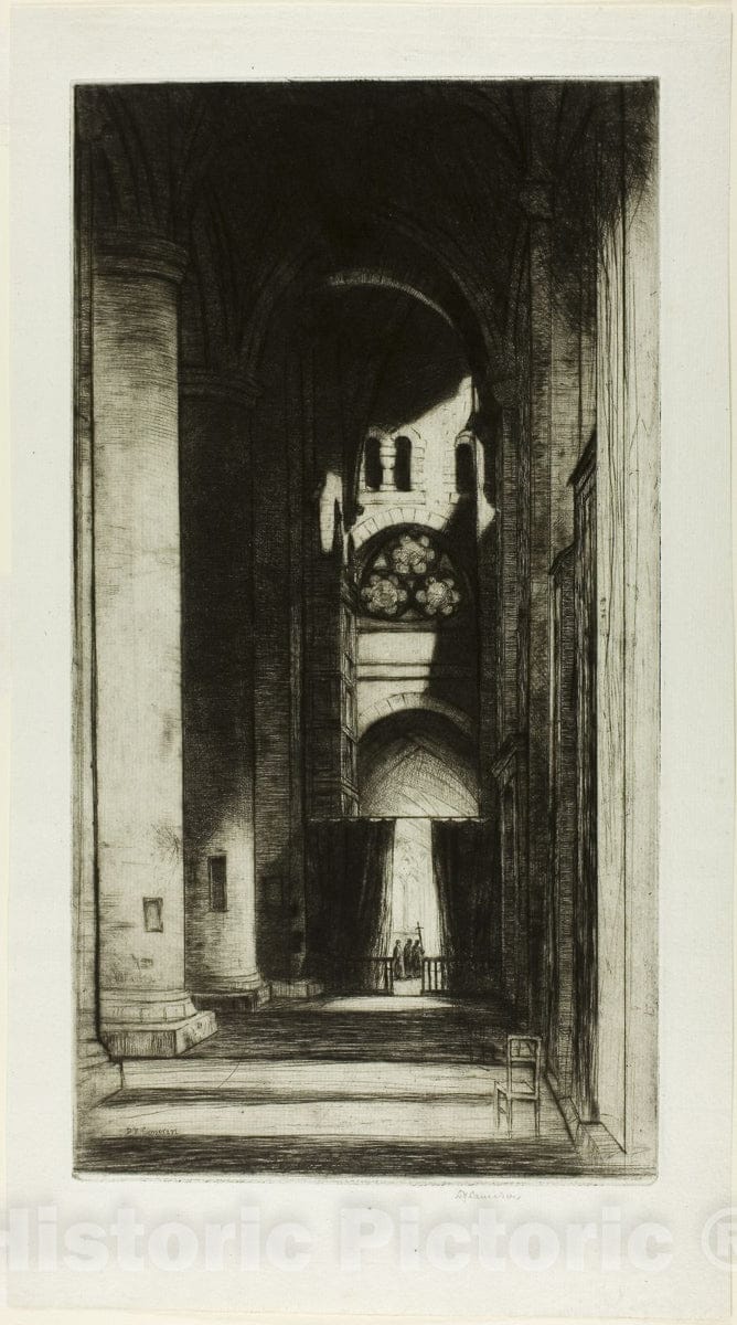 Art Print : Tewkesbury Abbey, David Young Cameron, c 1861, Vintage Wall Decor :