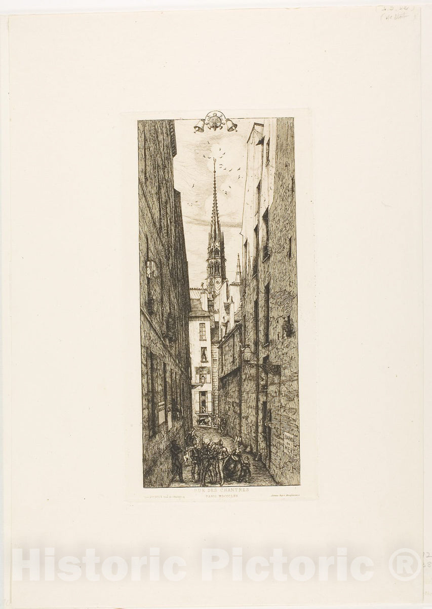 Art Print : Chantrey Street, Paris, Charles Meryon, c 1911, Vintage Wall Decor :