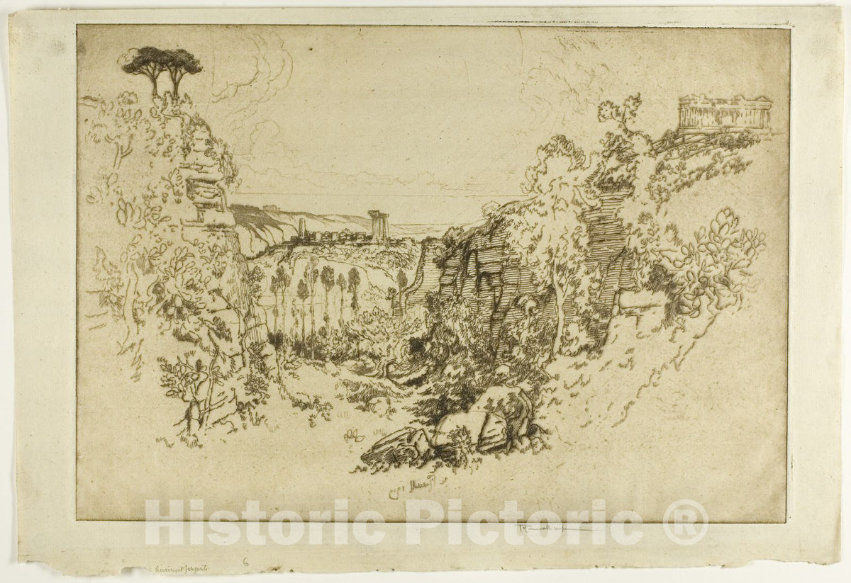 Art Print : Quarry at Girgenti, Joseph Pennell, c 1891, Vintage Wall Decor :