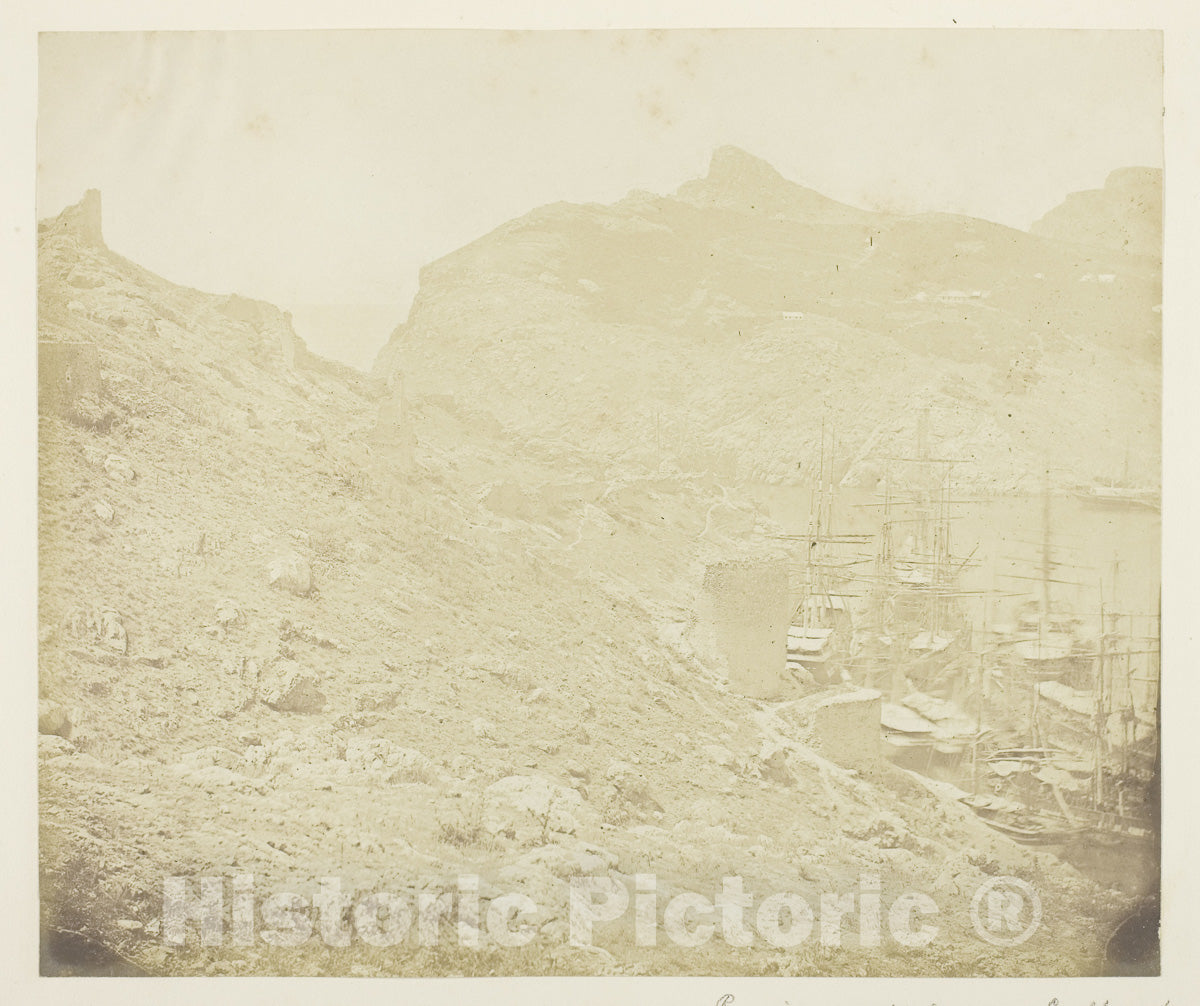 Art Photo : Remains of Old Genoese Castle above the Harbour of Balaklava, James Robertson, c 1861, Vintage Wall Decor :