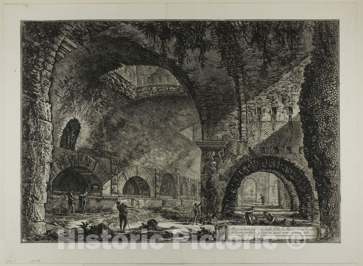 Art Print : Another interior view of the Villa of Maecenas, Tivoli, from Views of Rome, Giovanni Battista Piranesi, c 1769, Vintage Wall Decor :