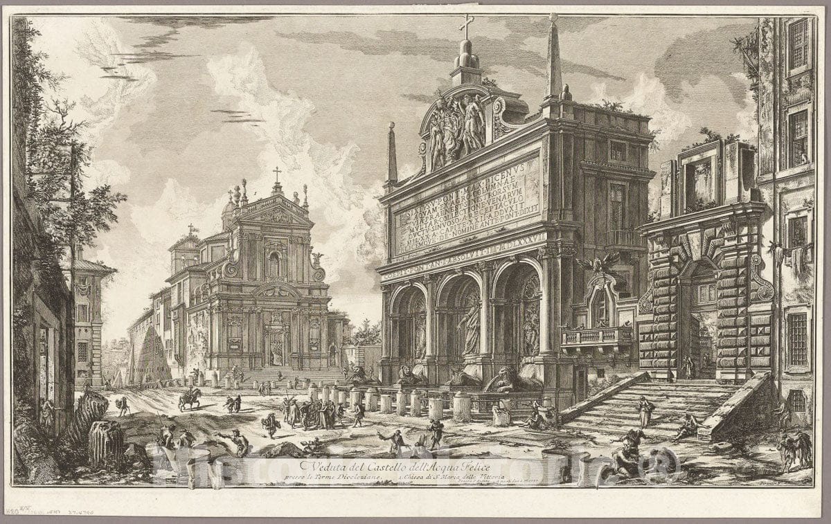 Art Print : View of the Fountainhead of the Acqua Felice, from Views of Rome, Giovanni Battista Piranesi, c.1761, Vintage Wall Decor :