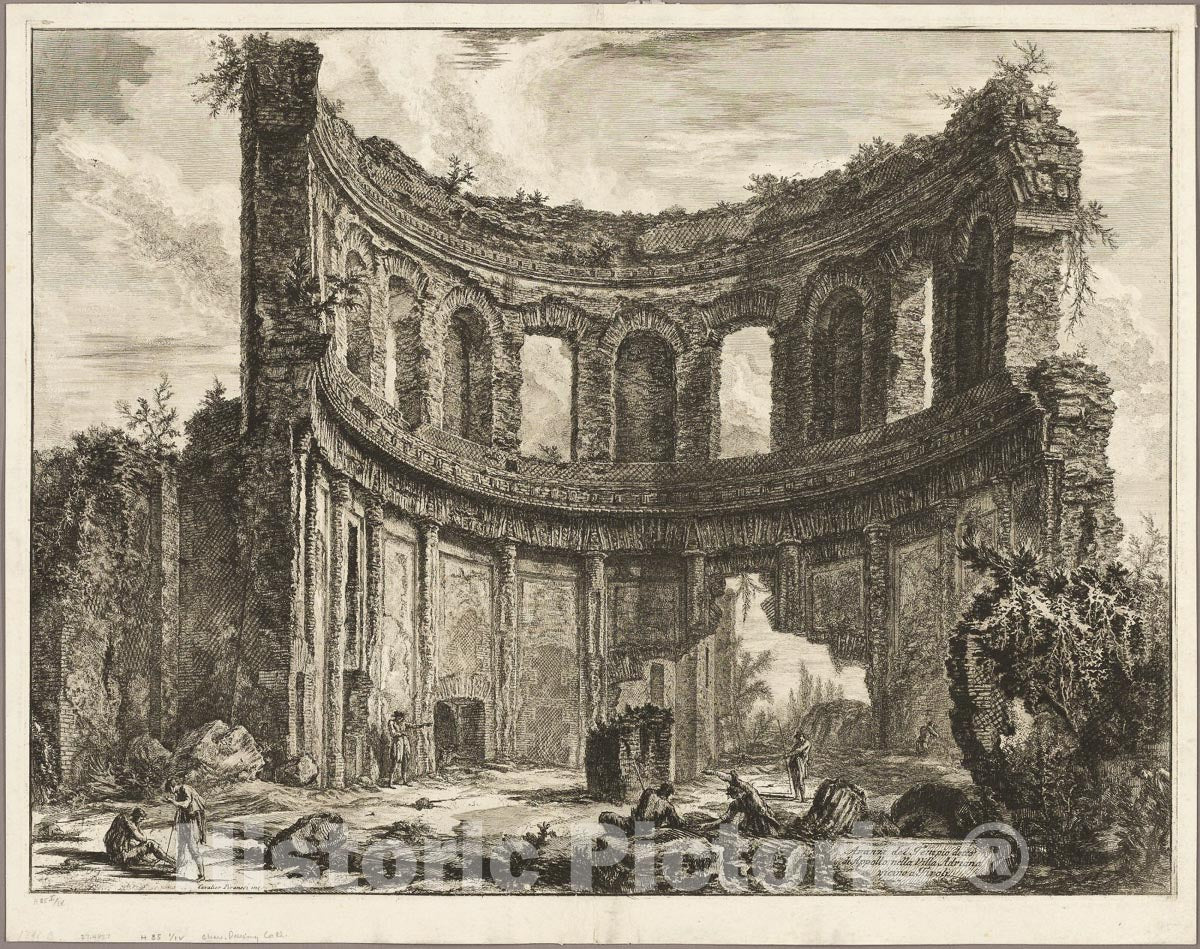 Art Print : Remains of the so-called Temple of Apollo at Hadrians Villa, Tivoli, from Views of Rome, Giovanni Battista Piranesi, c 1969, Vintage Wall Decor :