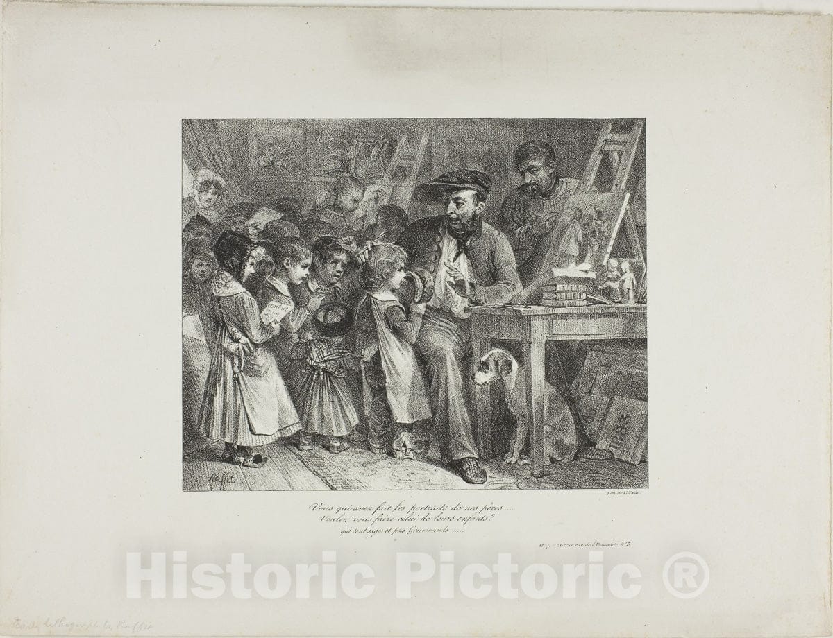 Art Print : You who have made portraits of our fathers... would you make them of their children?, Denis Auguste Marie Raffet, c 1831, Vintage Wall Decor :