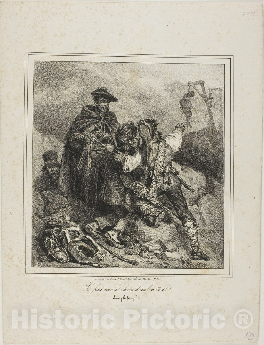 Art Print : He must see things favorably!, Denis Auguste Marie Raffet, c 1832, Vintage Wall Decor :