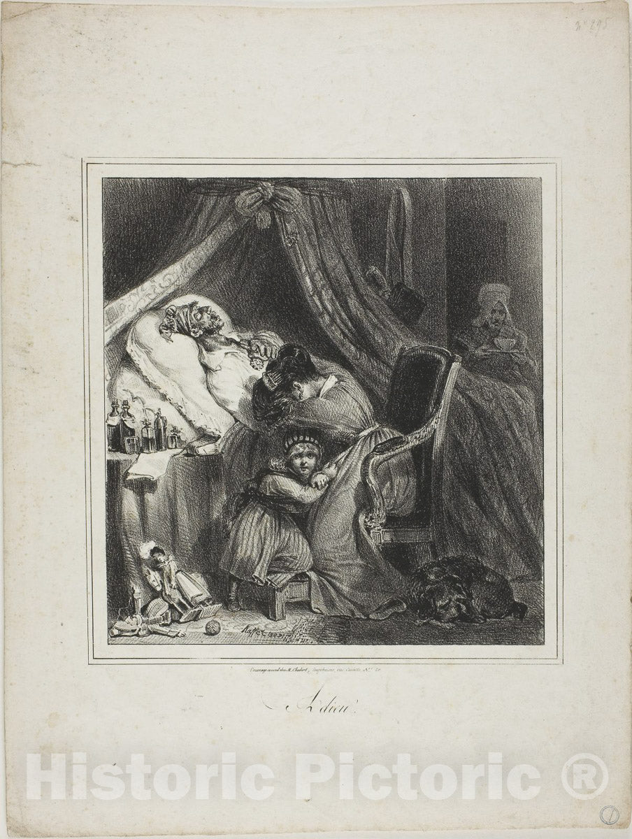 Art Print : Goodbye, Denis Auguste Marie Raffet, c 1833, Vintage Wall Decor :