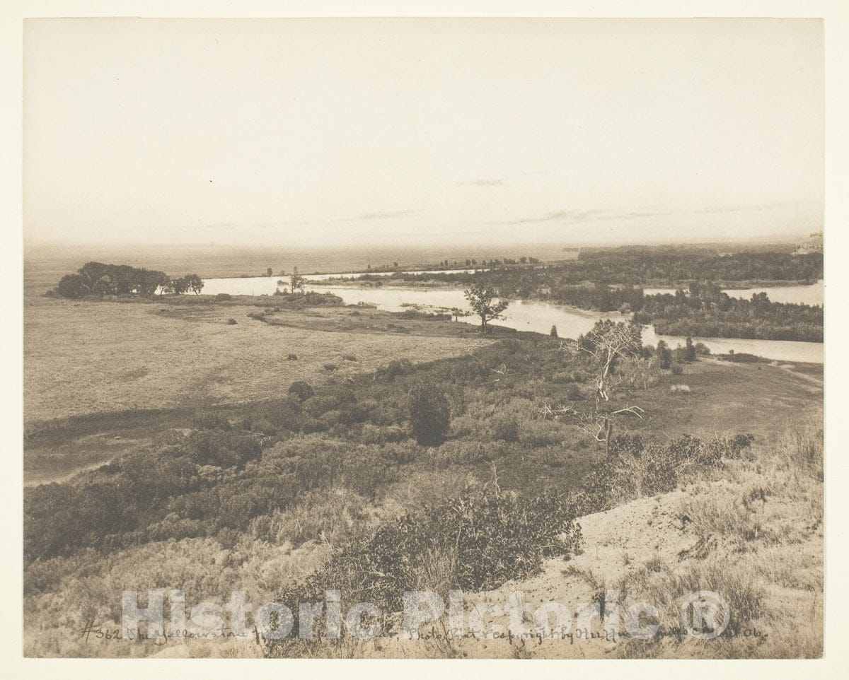 Art Photo : The Yellowstone from Pompeys Pillar, Laton Alton Huffman, c 1931, Vintage Wall Decor :
