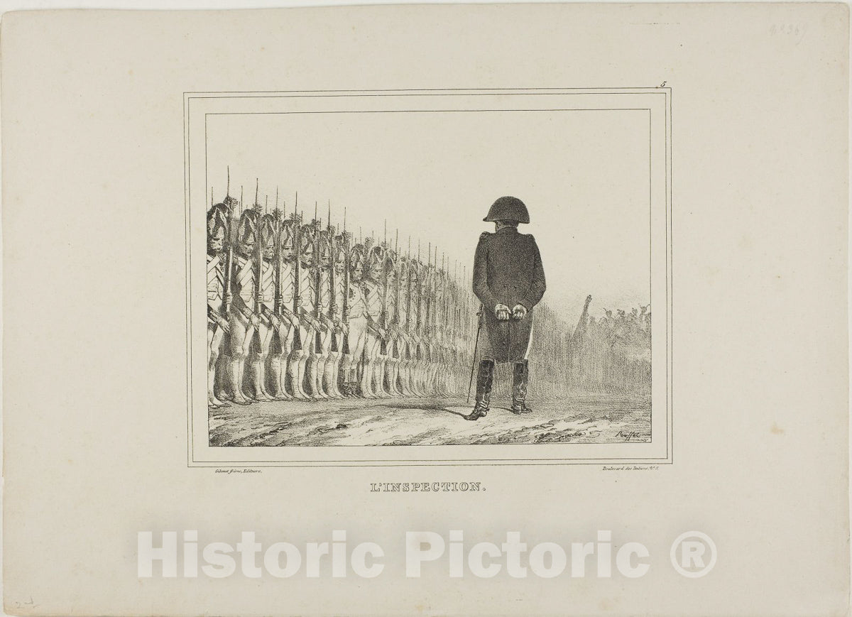Art Print : The Inspection, Denis Auguste Marie Raffet, c 1839, Vintage Wall Decor :