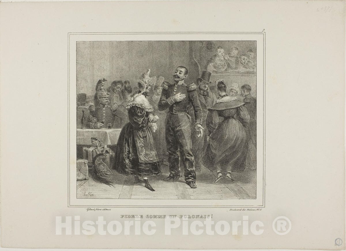 Art Print : Faithful as a Polish Man!, Denis Auguste Marie Raffet, c 1830, Vintage Wall Decor :