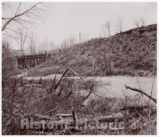 Photo Print : Timothy H. O'sullivan - Bull Run. Bridge Near Union Mills (Destroyed Seven Times) : Vintage Wall Art