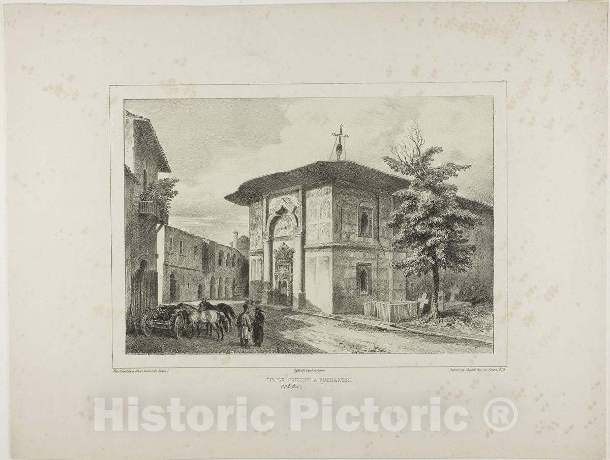 Art Print : Greek Church, Bucharest, Wallachia, July 15, 1837, Denis Auguste Marie Raffet, c 1840, Vintage Wall Decor :