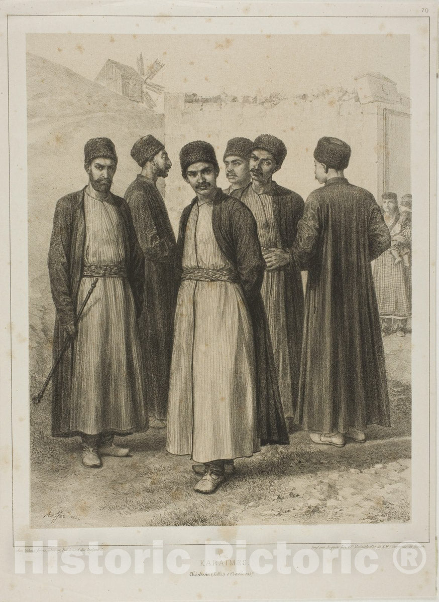 Art Print : Karaimes, Theodosie, Kaffa, one Octobre one837, Denis Auguste Marie Raffet, c one8one5, Vintage Wall Decor :