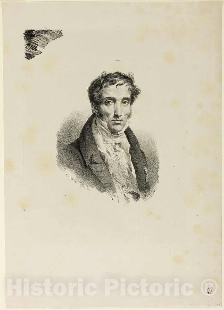 Art Print : Portrait of Pierre Guerin, Horace Vernet, c.1826, Vintage Wall Decor :