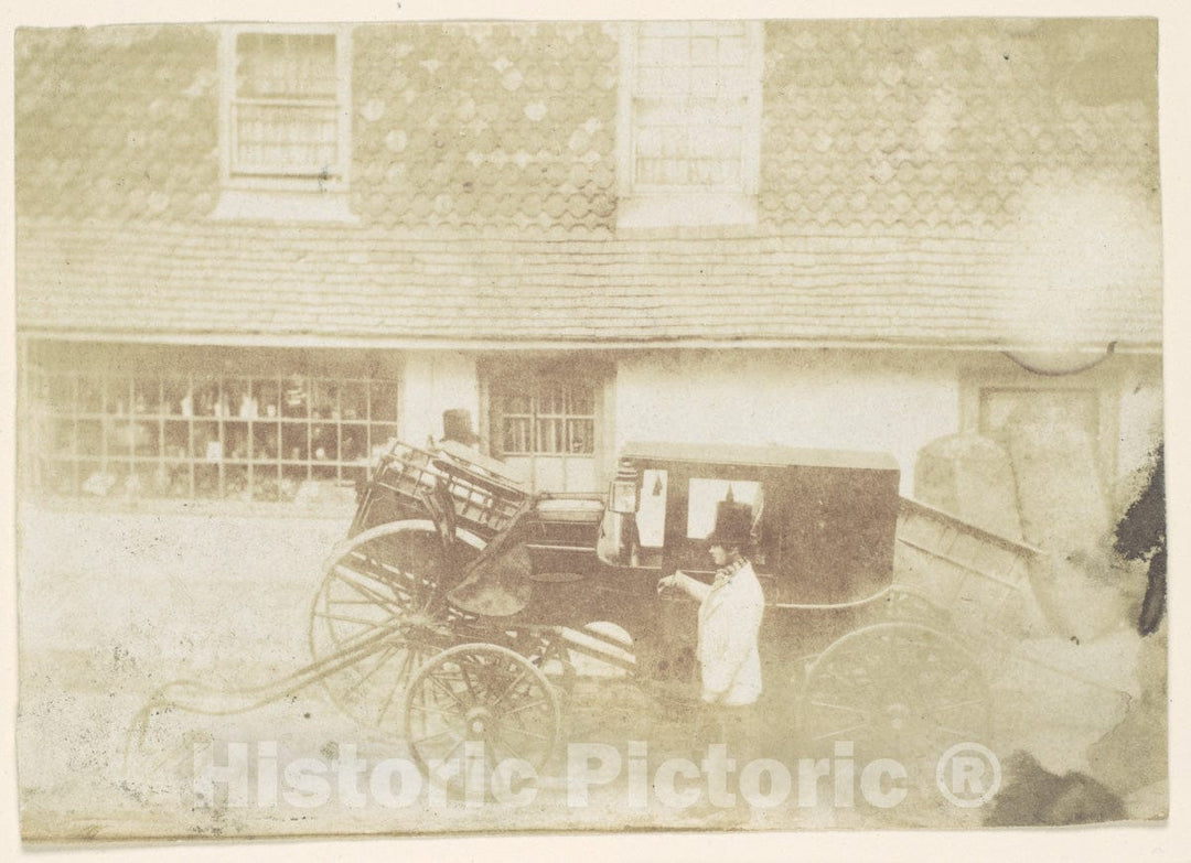Photo Print : Men by Carriage in Street : Vintage Wall Art