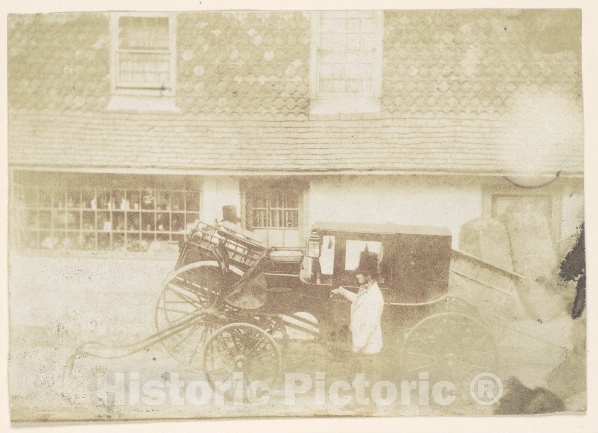 Photo Print : Men by Carriage in Street : Vintage Wall Art