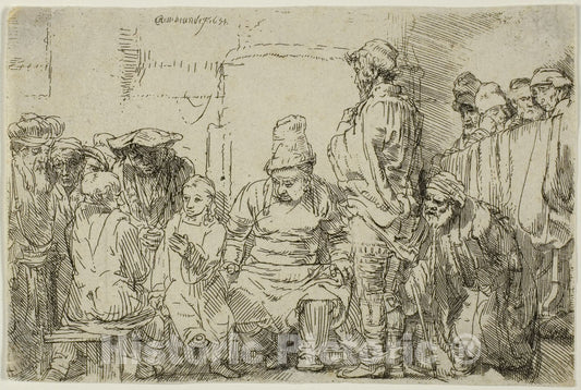 Art Print : Christ Seated Disputing with the Doctors, Rembrandt Harmenszoon Van Rijn, c.1656, Vintage Wall Decor :