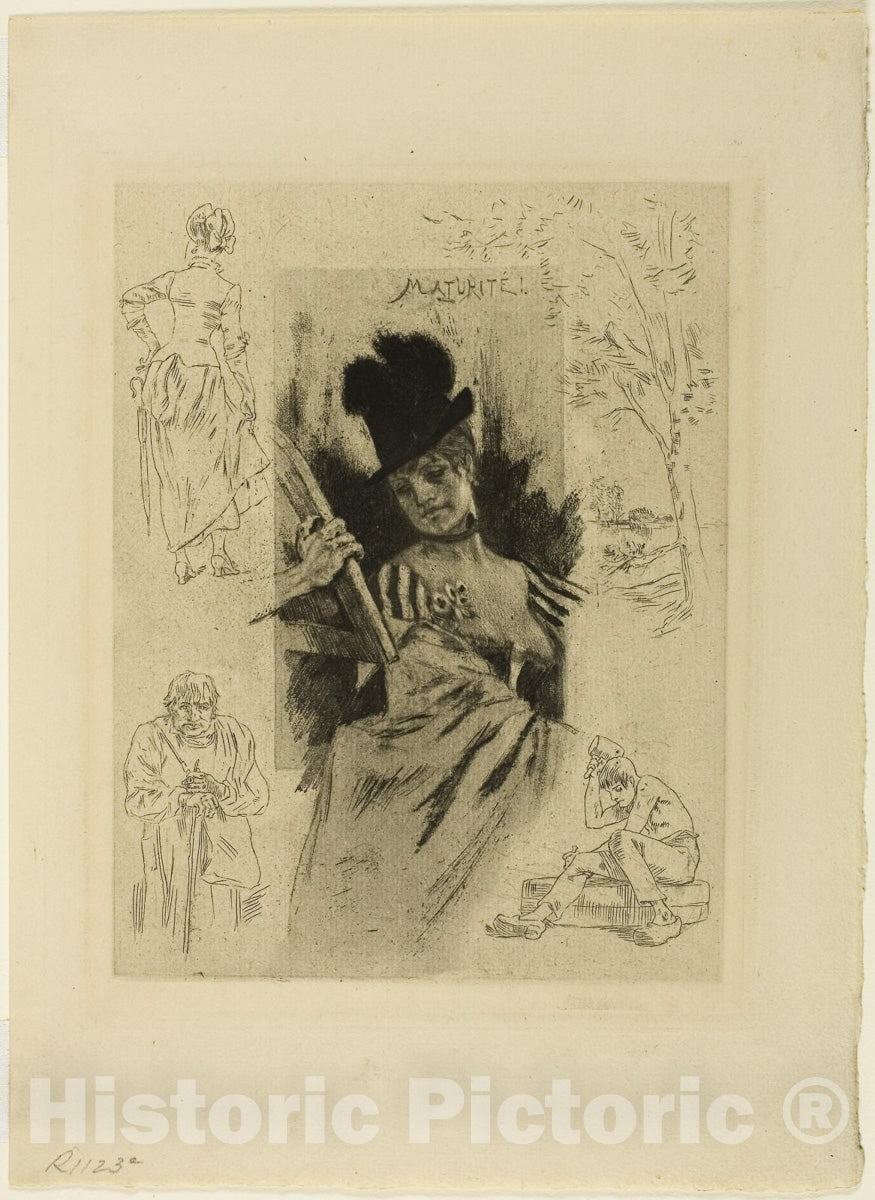 Art Print : Maturity, Felicien Rops, c 1936, Vintage Wall Decor :