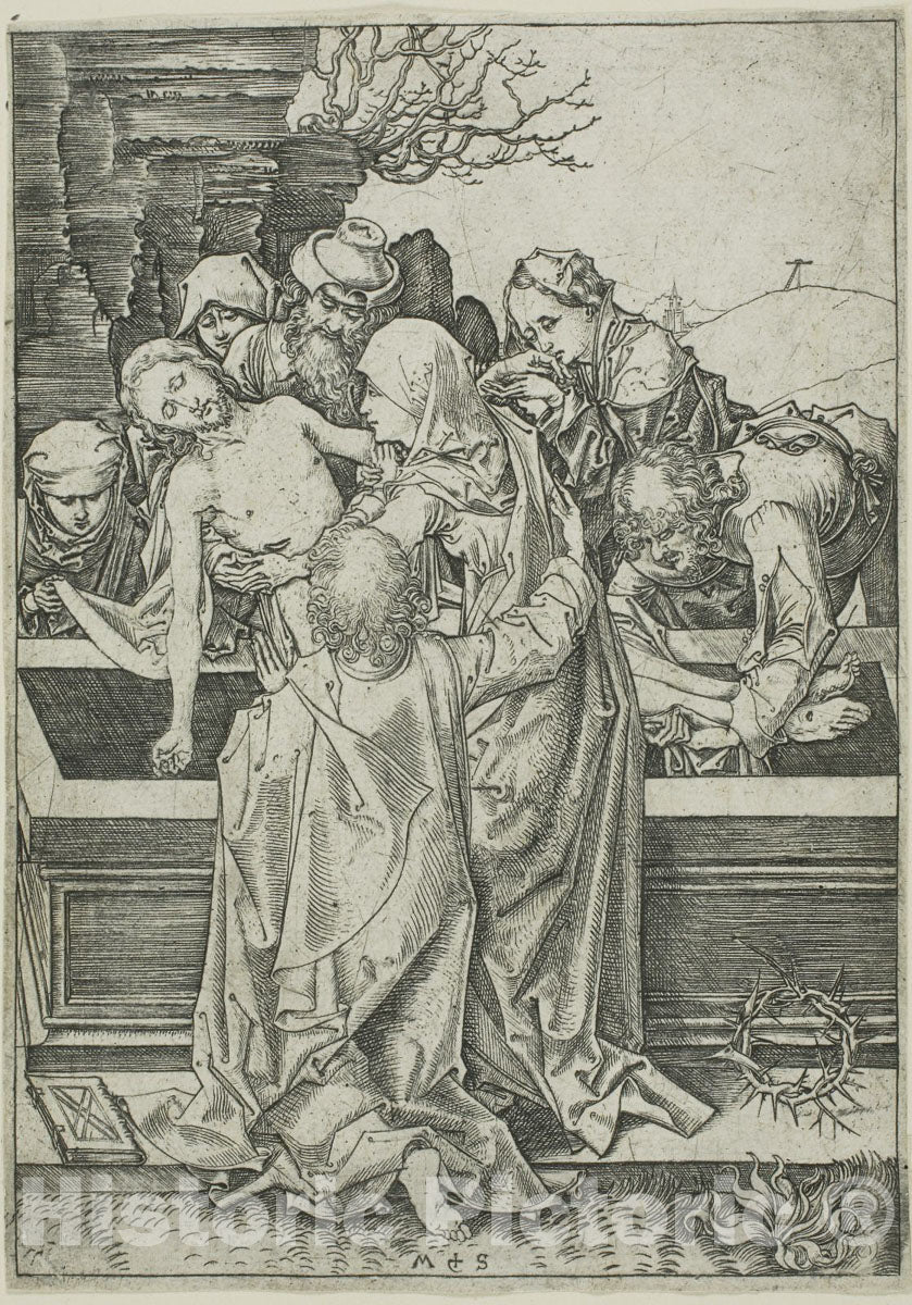 Art Print : The Entombment, from The Passion, Martin Schongauer, c.1517, Vintage Wall Decor :