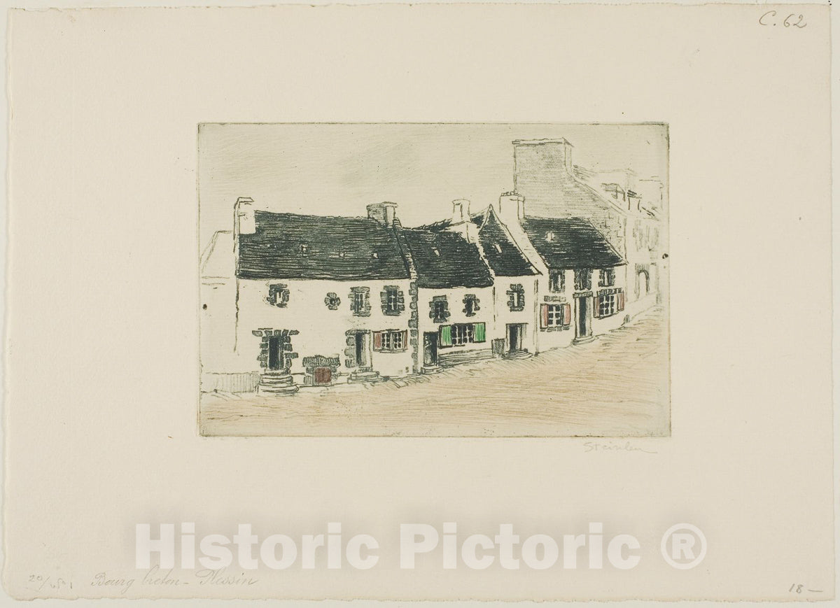 Art Print : Breton Market Town, Plestin, Theophile-Alexandre Steinlen, c 1902, Vintage Wall Decor :