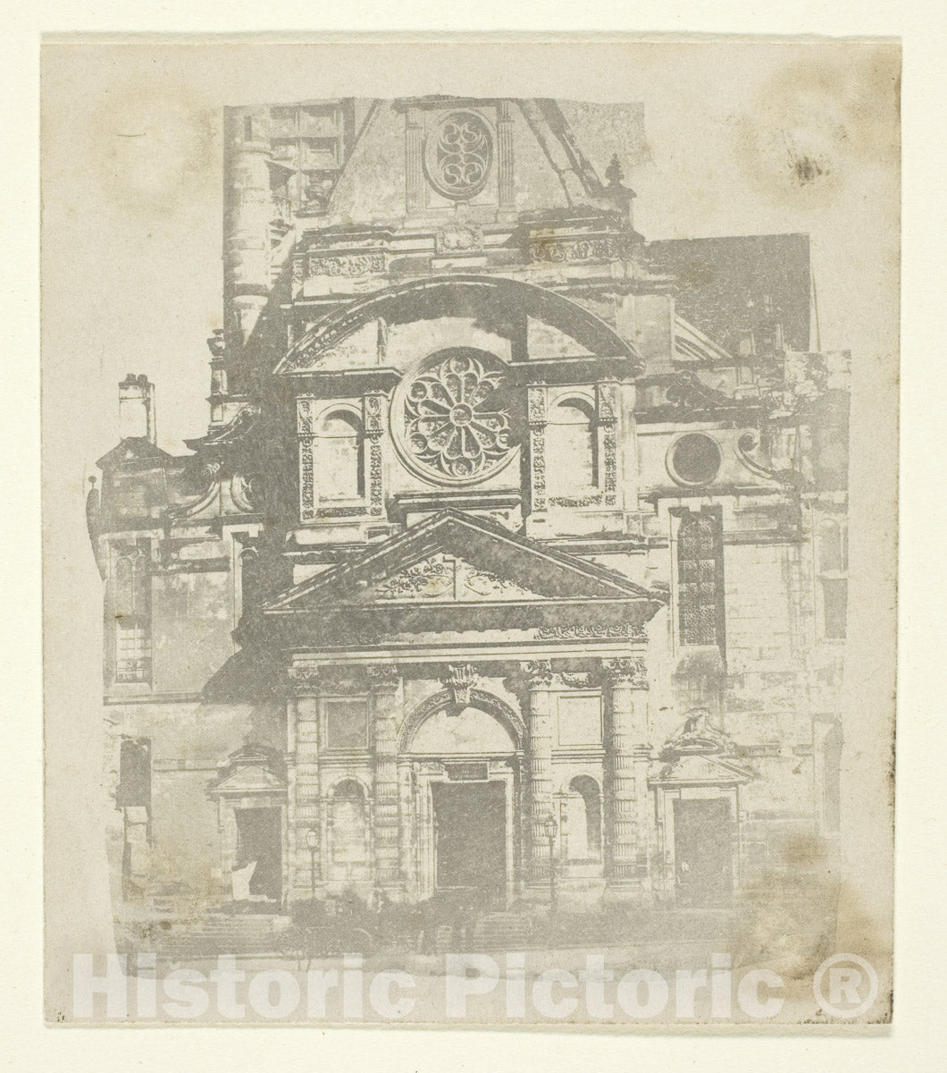 Art Photo : St. Etienne du Mont, Facade, William Henry Fox Talbot, c 1971, Vintage Wall Decor :