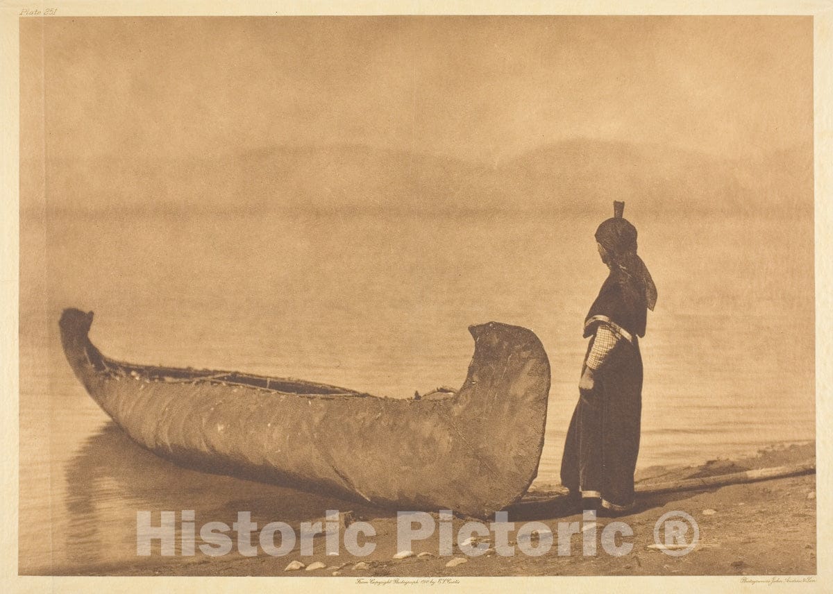 Art Photo : On the Shore of the Lake - Kutenai, Edward S. Curtis, c 1914, Vintage Wall Decor :