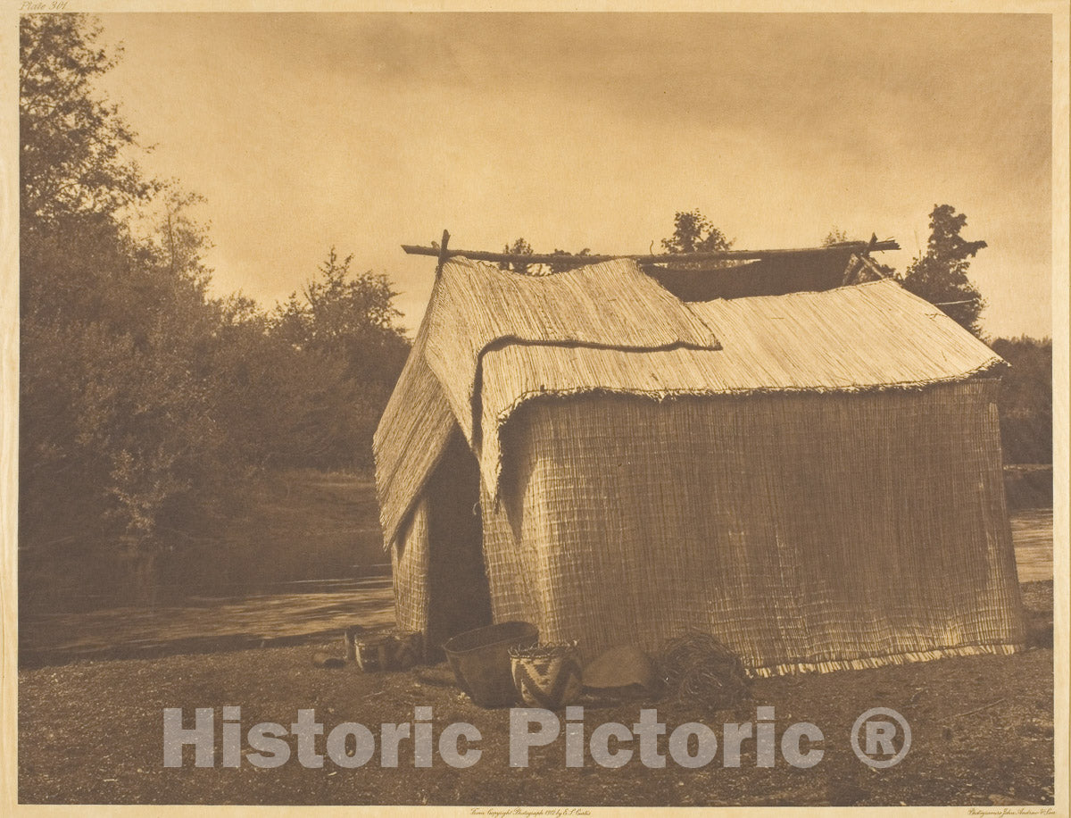 Art Photo : A Mat House - Skokomish, Edward S. Curtis, c 1921, Vintage Wall Decor :