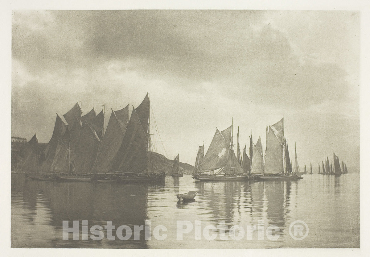 Art Photo : Brixham Trawlers, Mr. J. Gale, c 1888, Vintage Wall Decor :