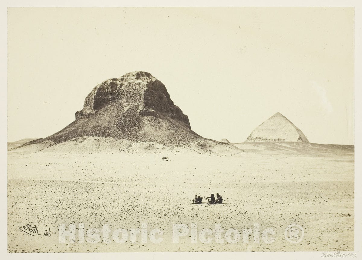 Art Photo : The Pyramids of Dahshoor, Francis Frith, c 1857, Vintage Wall Decor :